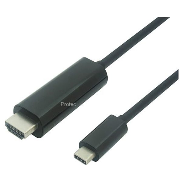 כבל מחיבור USB 3.1 Type-C זכר לחיבור HDMI זכר באורך 1.8 מטר PROTEC DM147