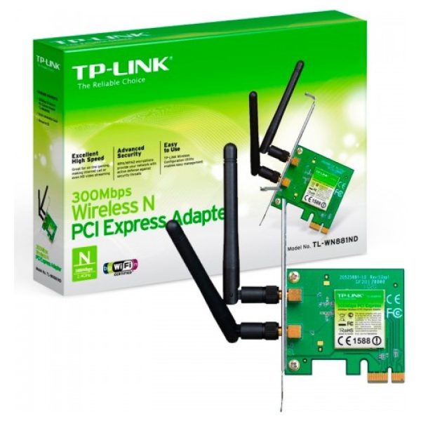 כרטיס רשת אלחוטי TP-Link TL-WN881ND nMax N PCI Express 300Mbps