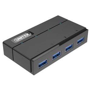 מפצל USB3.0 ל-4 כניסות עם ספק כוח, דגם Unitek Y-HB03001