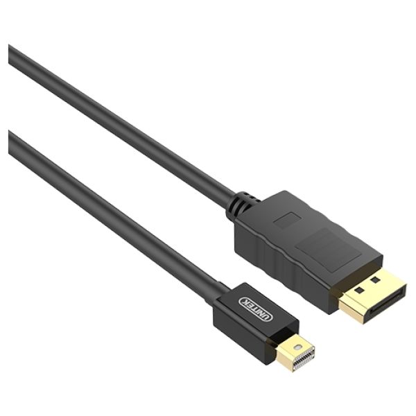 כבל Mini DisplayPort זכר לחיבור DisplayPort זכר באורך 2 מטר Unitek Y-c611bk