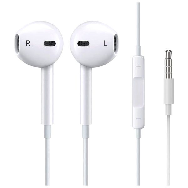 אוזניות מקוריות של Apple עם חיבור 3.5 מ''מ, בקר שליטה ומיקרופון