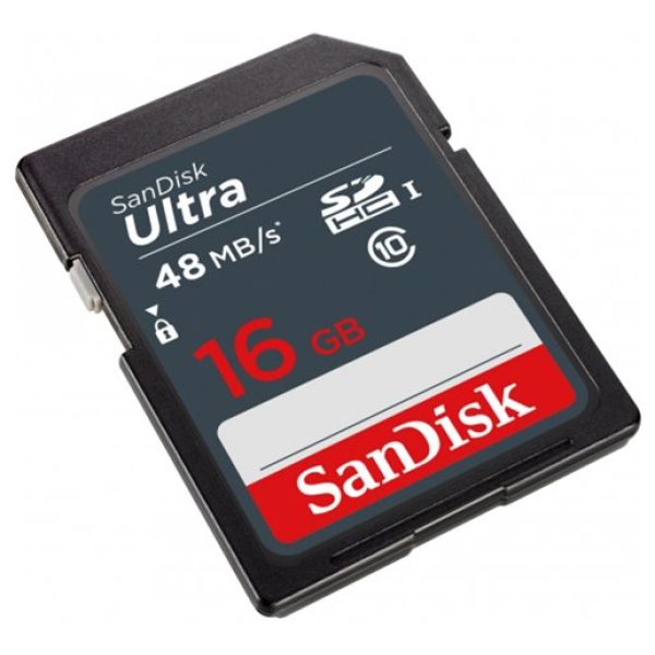 כרטיס זכרון SanDisk Ultra SDHC 16GB SDSDUNB-016G-GN3IN