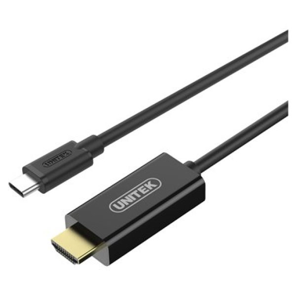 כבל מחיבור USB 3.1 Type-C זכר לחיבור HDMI זכר באורך 1.8 מטר UNITEK Y-HD09006